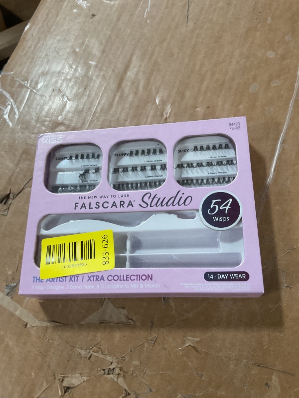 Photo 1 of * only comes with the lashes *
FALSCARA Studio Lash Extension Kit, 54 Stackable Lash Clusters, Medium Volume, 10mm-14mm, ‘Xtra’, False Eyelashes, InfuseBond, Water-Resistant Seal, BondBoost, Hydro Cleanser, Applicator