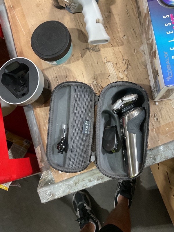 Photo 1 of ***MISSING CHARGING CORD***
Philips Norelco Shaver S9000 Prestige Ultra, Wet & Dry Electric Shaver, White Gold, SenseIQ Pro Technology, Triple Lift & Cut System, 360 Rotating NanoTech Precision Blades, Beard Styler,