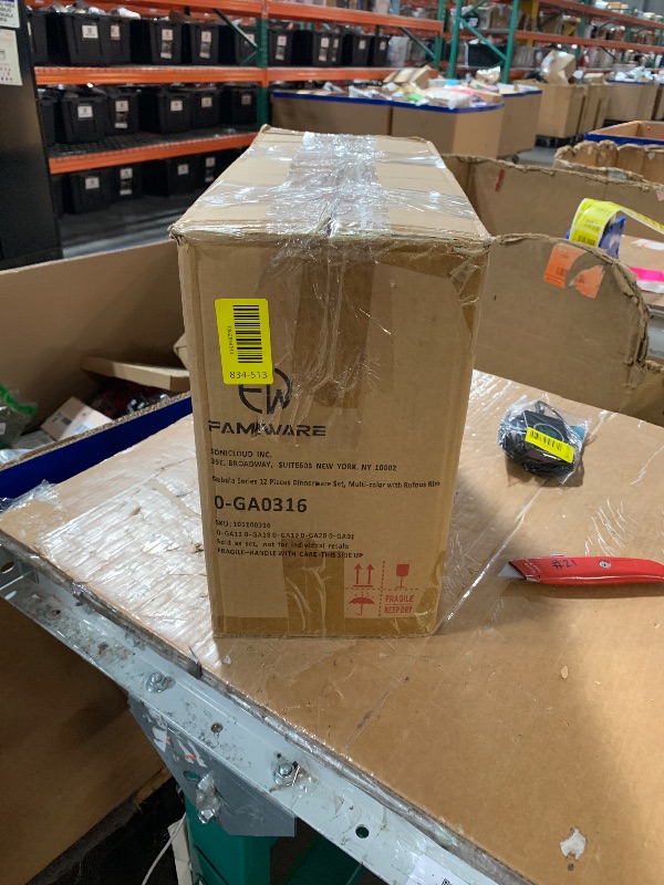 Photo 1 of ***MISSING BLACK PLATE SET***Famiware Nebula Ridge Stoneware Dinnerware Sets, Plates and Bowls Sets for 4, 12 Pieces Dishes Set, Microwave and Dishwasher Safe Kitchen Plates, Multi-color