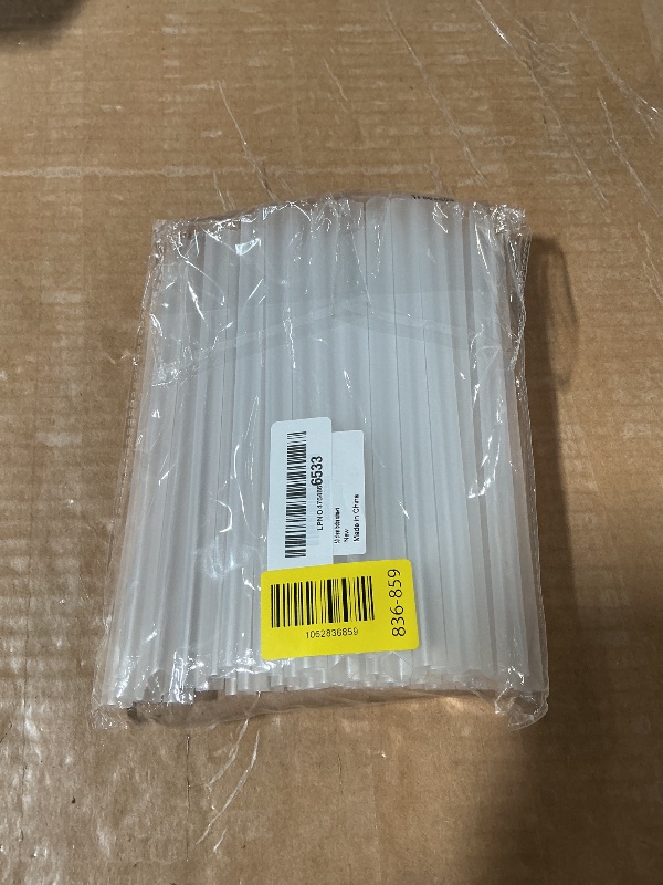 Photo 1 of [50 Pcs] Disposable Jumbo Smoothie Boba Straws - 8.26" Long 0.43" Wide Clear Plastic Drinking Straws for Bubble Tea, Milkshake, Milk, Juice, Lemonade