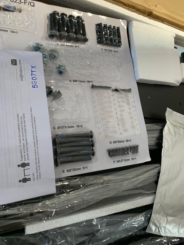 Photo 1 of ***Loose hardware ***
Rolanstar Full Size Bed Frame with Bookcase Storage Headboard, Slide Out Bedside Storage, Bed with Charging Station & LED Lights, Heavy Duty Metal Slats, No Box Spring Needed, Noise Free, Black