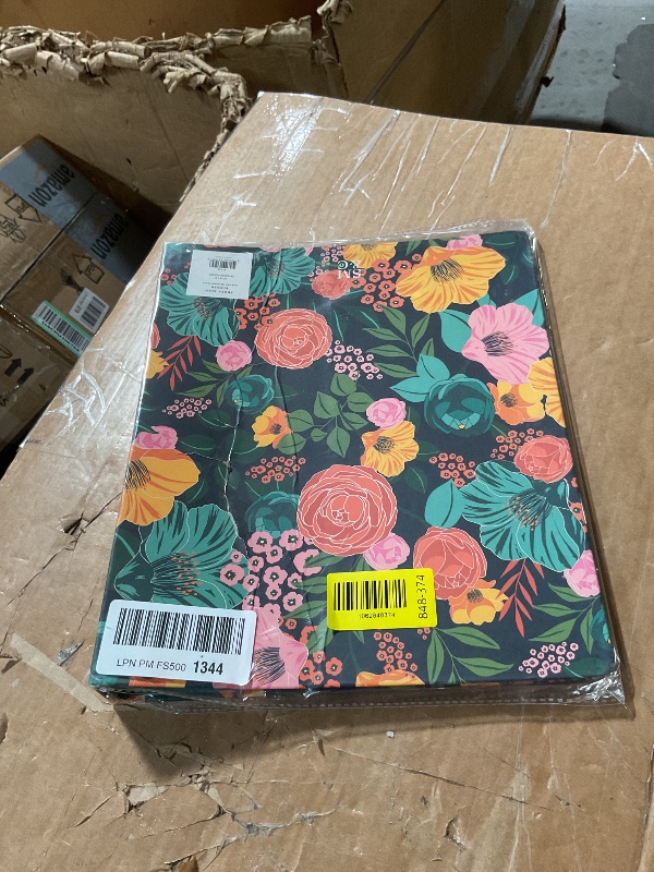 View 2 of * has a tear on it *
Steel Mill & Co Cute Decorative Hardcover 3 Ring Binder for Letter Size Paper, 1 Inch Round Rings, Colorful Binder Organizer for School/Office, Garden Blooms (Navy)