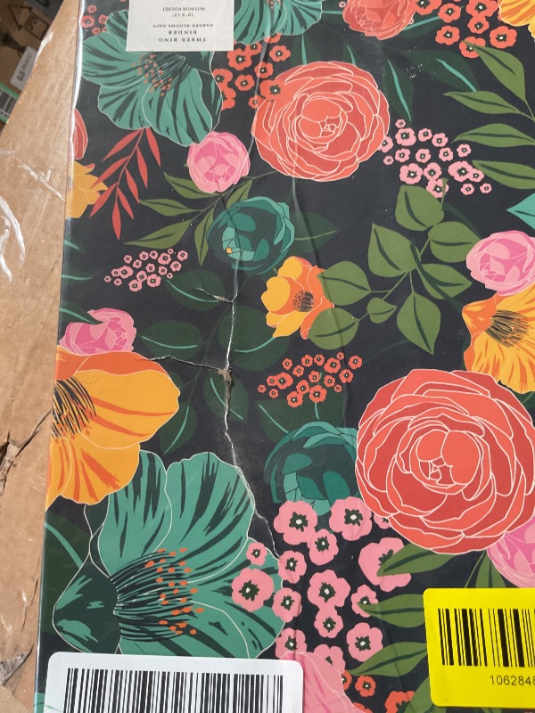 View 3 of * has a tear on it *
Steel Mill & Co Cute Decorative Hardcover 3 Ring Binder for Letter Size Paper, 1 Inch Round Rings, Colorful Binder Organizer for School/Office, Garden Blooms (Navy)