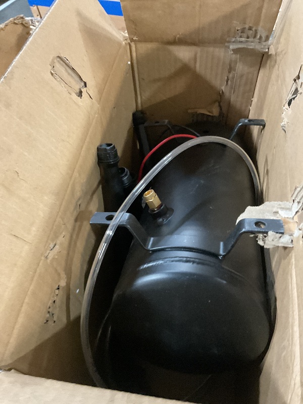 Photo 1 of ***MISSING HARDWARE/PARTS ONLY***FARBIN 178DB Four Trumpet Horns Super Loud Air Horns with 150 PSI Air Tank Train Horn Kit for Truck with 12V Air Compressor Can for Truck Jeep SUV Train Metal (0.8 gal 12V Black Parallel Air Horn Kit)