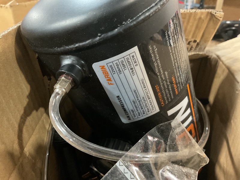 Photo 1 of ***MISSING HARDWARE/PARTS ONLY***FARBIN 178DB Four Trumpet Horns Super Loud Air Horns with 150 PSI Air Tank Train Horn Kit for Truck with 12V Air Compressor Can for Truck Jeep SUV Train Metal (0.8 gal 12V Black Parallel Air Horn Kit)