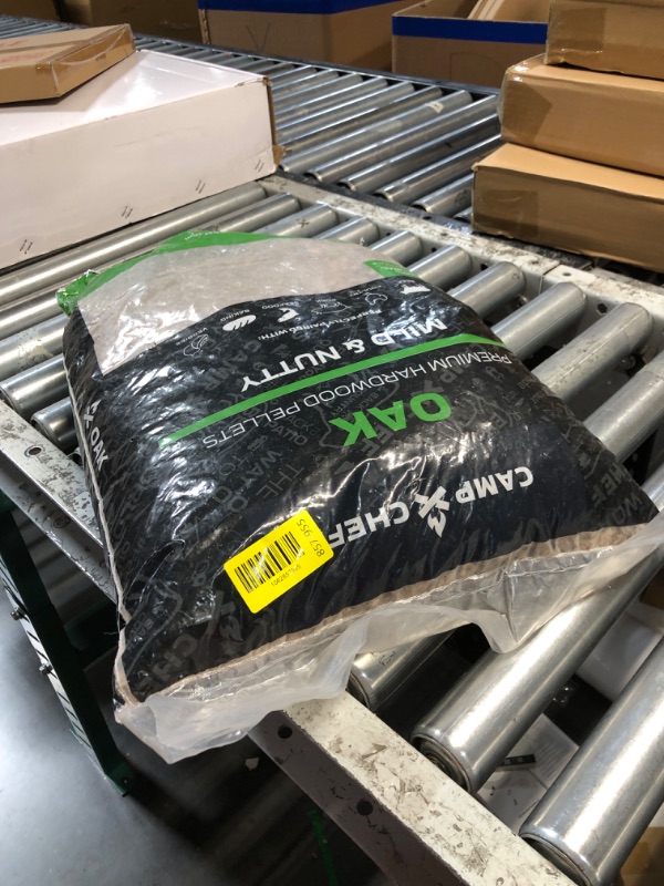 Photo 1 of ***DAMAGED - SEE NOTES/PICTURES*** Camp Chef Oak Flavor 100% All-Natural Wood Pellets for Smokers and Pellet Grills, Smoke, Bake, Roast, Braise and BBQ, 20 lb. Bag