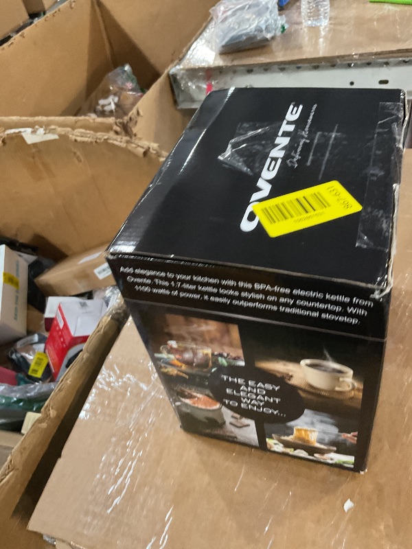 Photo 1 of ****** Missing heat plate******OVENTE Electric Kettle, 1.7L Fast Boiling Water Heater for Coffee or Tea, BPA Free with Water Level Gauge, Auto Shut-Off, Boil-Dry Protection, Indicator Light and Removable Filter, White KP72W