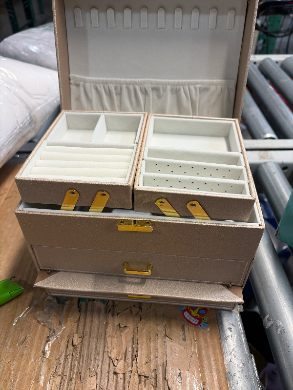 Photo 1 of ***MINOR DAMAGE***
Dajasan Jewelry Organizer Box, Jewelry Holder Organizer Box, PU Leather Jewelry Box, Gift Idea for Valentine's Day, Birthday, Mother's Day, Christmas (Champagne)LPNO473433975