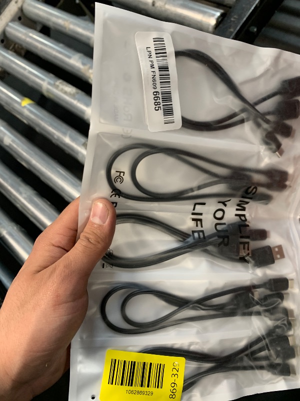 Photo 1 of [1FT, 10-Pack] Multi Short USB Charging Cables, Fast Charge & Sync Type-C/Lightning/Micro Cords Bulk for Charging Station Compatible with iPhone16&15, iPhone5-14, iPads, iPods, Mobiles, Tablets, Black