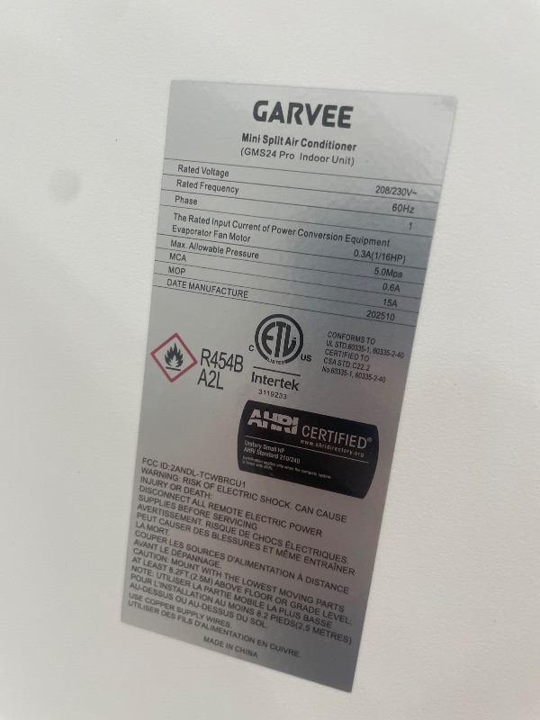 Photo 1 of ***PARTIAL SET, See Notes - PRICE ADJUSTED*** 24,000 BTU Ductless Mini Split Air Conditioner & Heat Pump, 23 SEER2 Inverter, Smart WiFi/Alexa, Cools/Heats Up to 1,500 Sq.ft, 16ft Install Kit, Wall-Mount AC System, Quiet Operation, Self-Cleaning