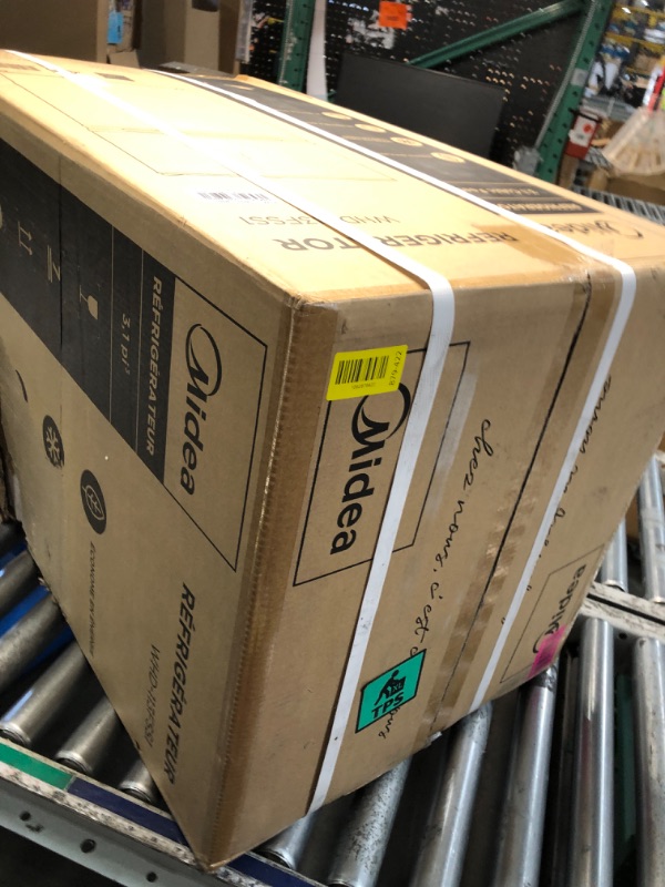 Photo 1 of ***FACTORY SEALED*** Midea WHD-113FSS1 Double Door Mini Fridge with Freezer for Bedroom Office or Dorm with Adjustable Remove Glass Shelves Compact Refrigerator, 3.1 cu ft, Stainless Steel