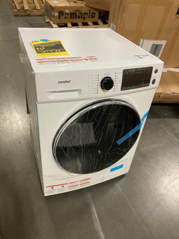 Photo 1 of ** DAMAGE MAJOR *** COMFEE’ 24" Washer and Dryer Combo 2.7 cu.ft 26lbs Washing Machine Steam Care, Overnight Dry, No Shaking Front Load Full-Automatic Machine, Dorm White