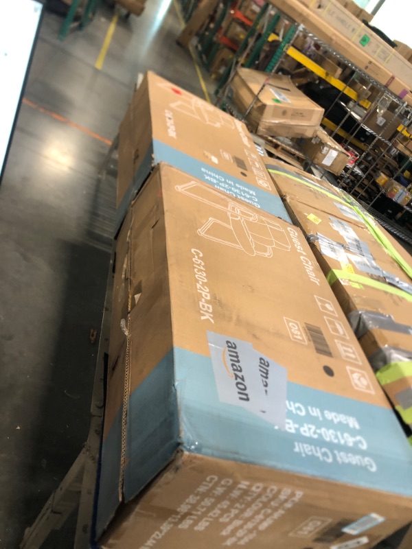 Photo 1 of *** FACTORY SEALED ** Sweetcrispy Waiting Room Guest Chair Set of 4, Leather Stationary Office Reception Chairs No Wheel, Comfy Padded Arms and Seld Base, for Conference Room Lobby Home Computer Desk Bedroom Elderly, Black