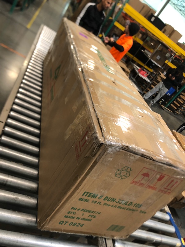 Photo 1 of ** UNTESTED *** National Tree Company 10 ft Pre-Lit Dunhill Fir Full Artificial Christmas Tree, 1,200 LED Lights, 5,090 Tips, Foot Pedal, 10 Light Functions, Includes Stand, Green