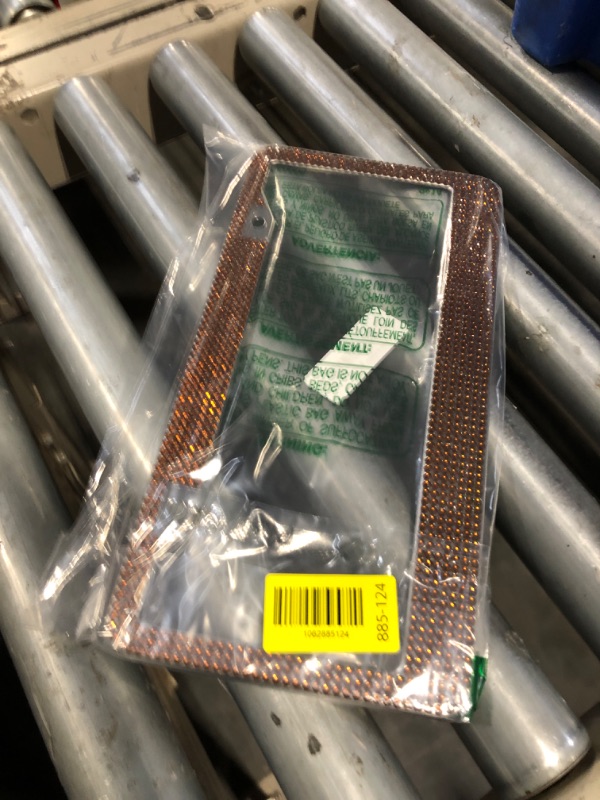 Photo 1 of ***HARDWARE MISSING****YALOK Bling Car License Plate Frame, Sparkly Rhinestone Stainless Steel License Plate Cover/Holder, Universal for Most Cars, SUVs, Vehicles with Screw Set, Auto Accessories for Women (Coffee)