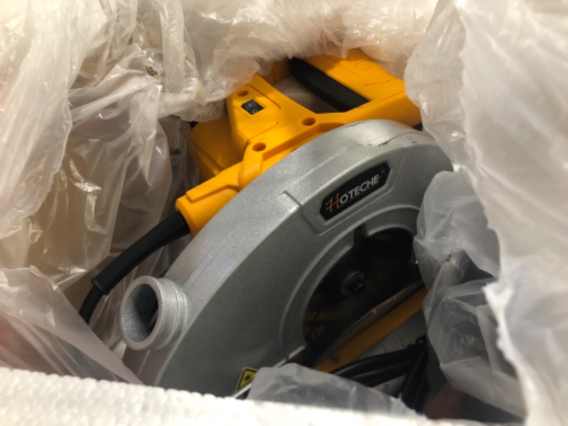 Photo 1 of ** small crack *** Hoteche 7-1/4-Inch Miter Saw 7.5A Compound Single Bevel Chop Saw with Laser and Blade for Wood and Metal Working