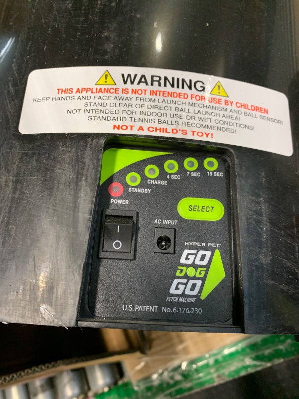 Photo 1 of **** NO REMOTE CONTROL / NO POWER CABLE *** Hyper Pet GoDogGo Fetch Machine Dog Ball Launcher & Automatic Ball Launcher for Dogs With Five 2.5" Balls for Dogs 20-60 Pounds