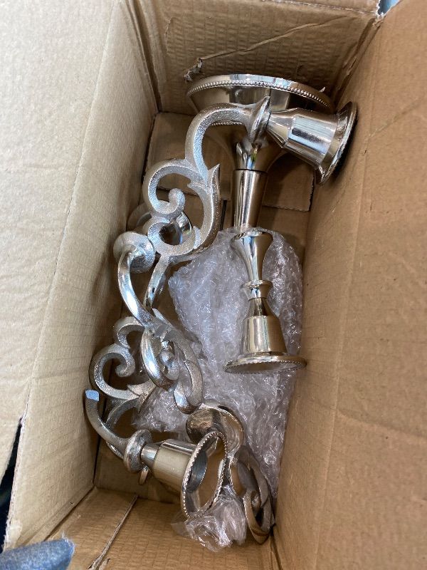 Photo 1 of ***MAJOR DAMAGE*** Silver Candle Holders