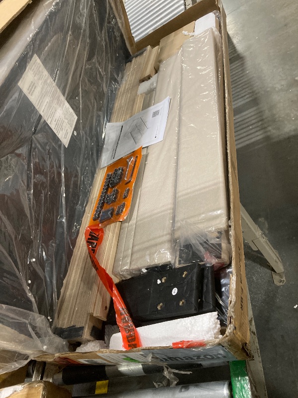 Photo 1 of ***FACTORY SEALED****Akozon Stylish Queen Bed Frame in Beige with Headboard Solid Rubber Wood Structure for Enhanced Comfort and Stability Dimensions 207x156x107cm