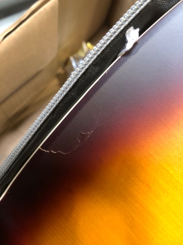 Photo 1 of **damage**Donner Acoustic Guitar for Beginner Adult Full Size Dreadnought Acustica Guitarra Bundle Kit with Free Online Lesson Bag Strap Tuner Capo Pickguard Pick, Right Hand 41 Inch Sunburst, DAG-1S/DAD-160S