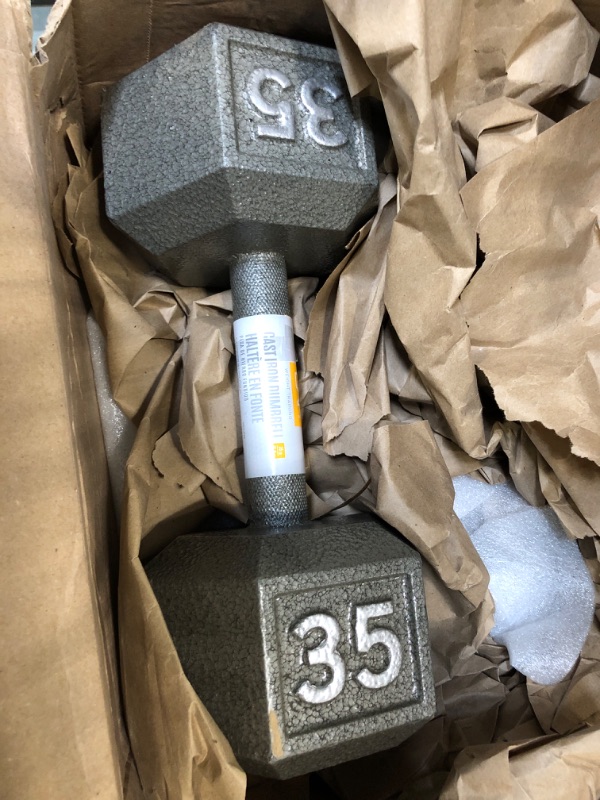 Photo 1 of ** ONLY ONE**
CAP Barbell 35 LB Cast Iron Hex Dumbbell Hand Weight| Grey
