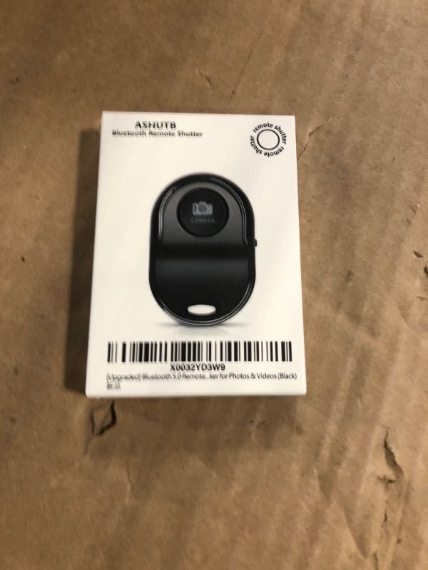 Photo 1 of [Upgraded] Bluetooth 5.0 Remote Shutter for iPhone & Android Camera Wireless Remote Control Selfie Button for iPad iPod Tablet, HD Selfie Clicker for Photos & Videos (Black)