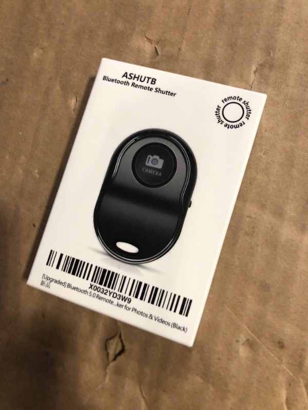 Photo 1 of [Upgraded] Bluetooth 5.0 Remote Shutter for iPhone & Android Camera Wireless Remote Control Selfie Button for iPad iPod Tablet, HD Selfie Clicker for Photos & Videos (Black)