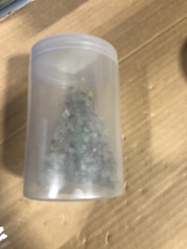 Photo 1 of ***MISSING MAJORITY*** EZEELAI 3 Lb Fluorite Crystal Chips Aquarium Fish Tank Gravel, Tumbled Crushed Stone Crystal Chips Bulk Irregular Shaped Decorative Vase Fillers Aquarium Gravel Rocks