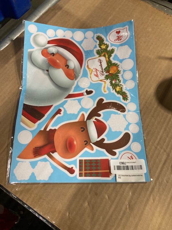 Photo 1 of 130PCS Christmas decoratives Window Stickers, Holiday Snowflake Santa Claus Reindeer Stickers