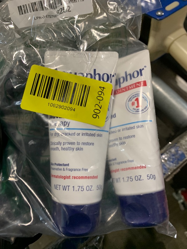 Photo 1 of ** ONLY TWO** Aquaphor Advanced Therapy Healing Ointment, Hypoallergenic, Fragrance Free Body Moisturizer for Dry Skin and Minor Wound Care, Travel Size Skin Care Set, 1.75 Oz Tube,