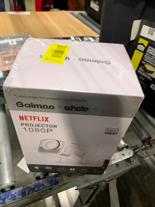 Photo 1 of ** FACTORY SEALED** 4K Projector with Wifi and Bluetooth, 1080P Native Mini Projector Portable, Compatibile with TV Stick/Memory Stick/Laptop, Smart Home Outdoor Projector-Beige