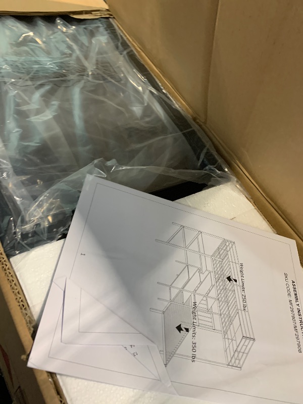 Photo 1 of ***Partial set***Merax Full Over Twin Metal Bunk Bed, L Shaped Loft Bed Frame with Built-in Desk, Shelves, and Ladder, Black