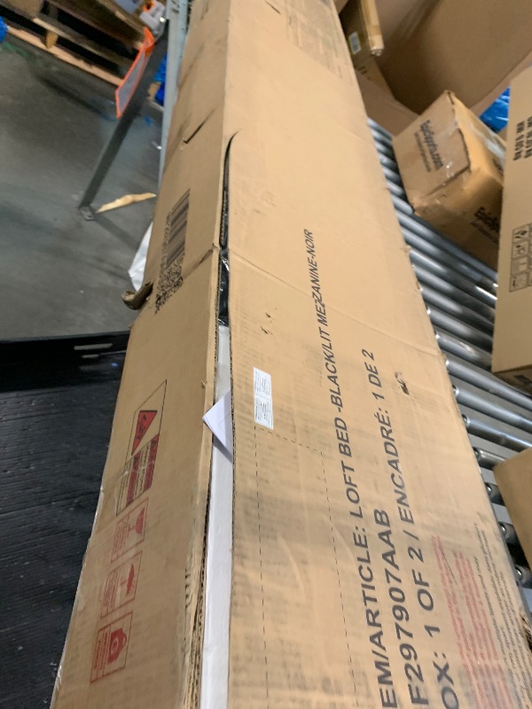 Photo 1 of ***Partial set***Merax Full Over Twin Metal Bunk Bed, L Shaped Loft Bed Frame with Built-in Desk, Shelves, and Ladder, Black