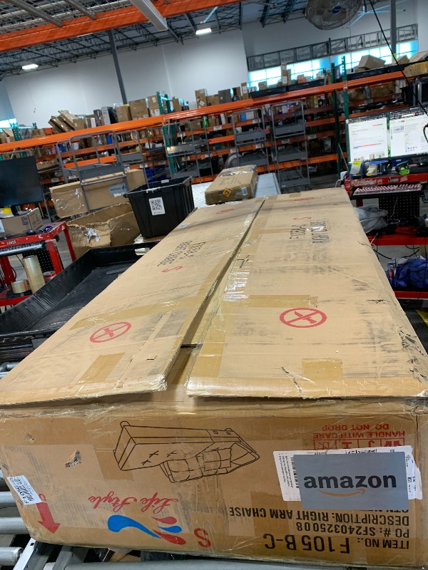 Photo 1 of *****PARTIAL SET, RIGHT ARM CHAISE ONLY***** 
Try goal 103.5" Sectional Couches for Living Room, Flannel 4 Seat L Shaped Couch with Chaise, 3-Piece Modular Sofa with Storage Ottoman, Home Furniture Sets for Apartment Office, Dark Brown