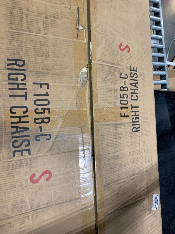 Photo 1 of *****PARTIAL SET, RIGHT ARM CHAISE ONLY***** 
Try goal 103.5" Sectional Couches for Living Room, Flannel 4 Seat L Shaped Couch with Chaise, 3-Piece Modular Sofa with Storage Ottoman, Home Furniture Sets for Apartment Office, Dark Brown