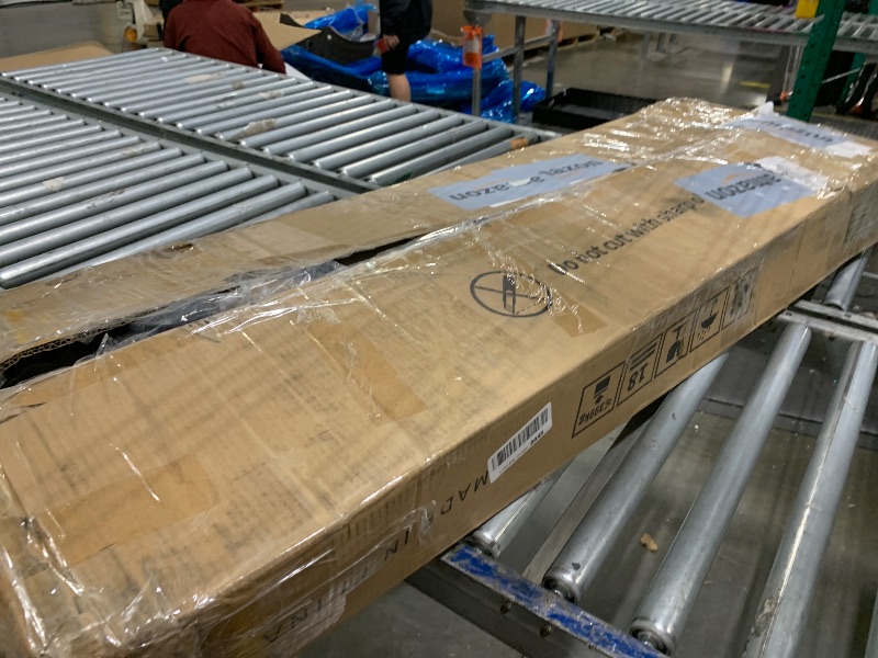 Photo 1 of *PARTIAL SET*
YITAHOME Farmhouse King Bed Frame with Storage Bookcase Headboard, Platform Bed Frame with LED Lights and Charging Station, Sliding Barn Door, Solid Metal Slats, No Box Spring Needed (White)