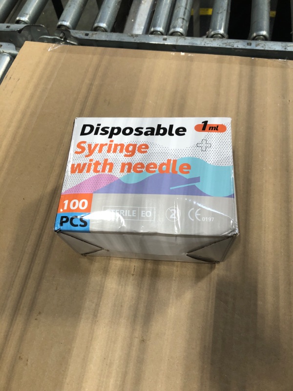 Photo 1 of 1ML Syringe, Lab Supplies Syringes 31G 1/4 Inch, Individually Wrapped, Pack of 100