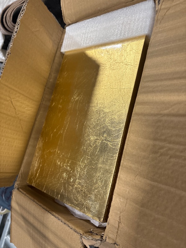 Photo 1 of **INCOMPLETE, SEE NOTES** Galt International Storage Box Set Decorative Storage Box w/Hinged Lid Classic Design Wood Decor Boxes with Geometric Clasp Storage for Bedroom & Home - Set of 2 (Gold Leaf)