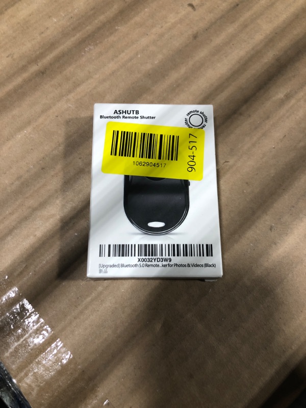 Photo 1 of [Upgraded] Bluetooth 5.0 Remote Shutter for iPhone & Android Camera Wireless Remote Control Selfie Button for iPad iPod Tablet, HD Selfie Clicker for Photos & Videos (Black)