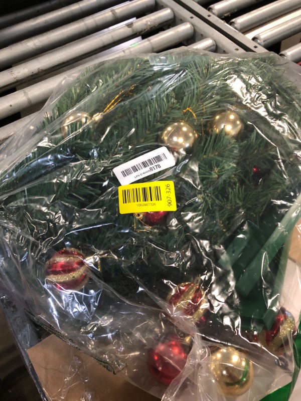 Photo 1 of [ 12 Modes & Remote Control ] 3 Ft Christmas Tree with Timer 50 Four Color LED Lights DIY 15 Ball Ornaments Star Artificial Xmas Tree Indoor Outdoor Home Holiday Decoration (Dark Green)