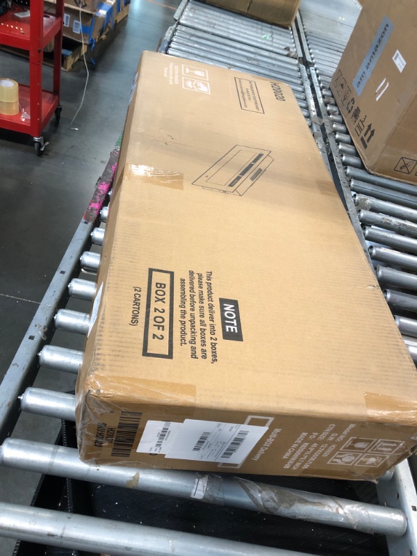 Photo 1 of **Box 2/2**OneBlis 80" TV Stand for Living Room, Large Entertainment Center & Media Console, Fits TVs up to 90", Storage Cabinet with Shelves, 36" Electric Fireplace (All Black)