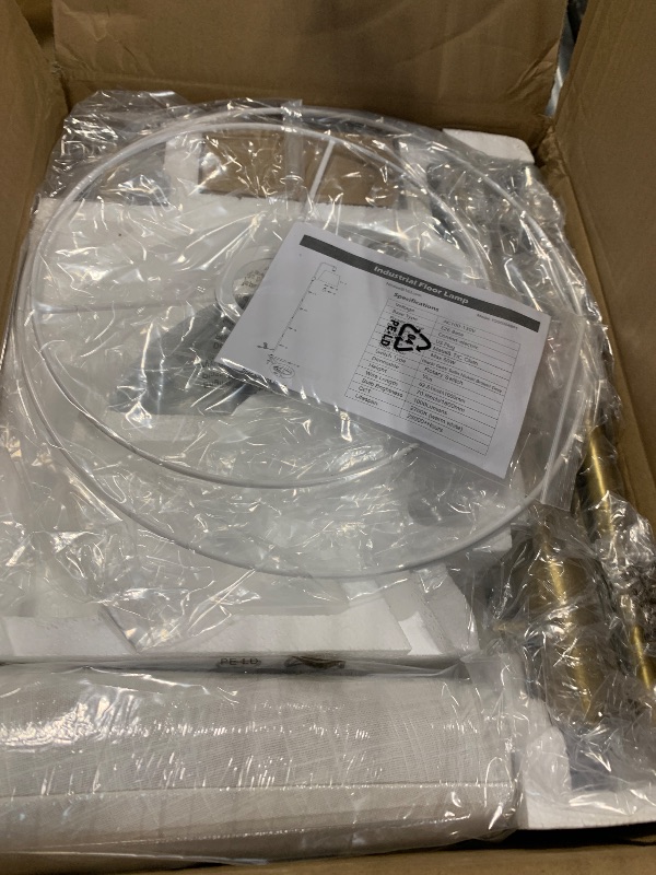 Photo 1 of ?Upgraded? Dimmable Floor Lamp, 1000 Lumens LED Edison Bulb Included, Arc Floor Lamps for Living Room Modern Standing Lamp with Shade, Tall Lamps for Living Room Bedroom Office Dining Room - Gold