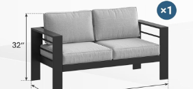 Photo 1 of **SIMILAR ITEMS**Outdoor Sofa with Cushion