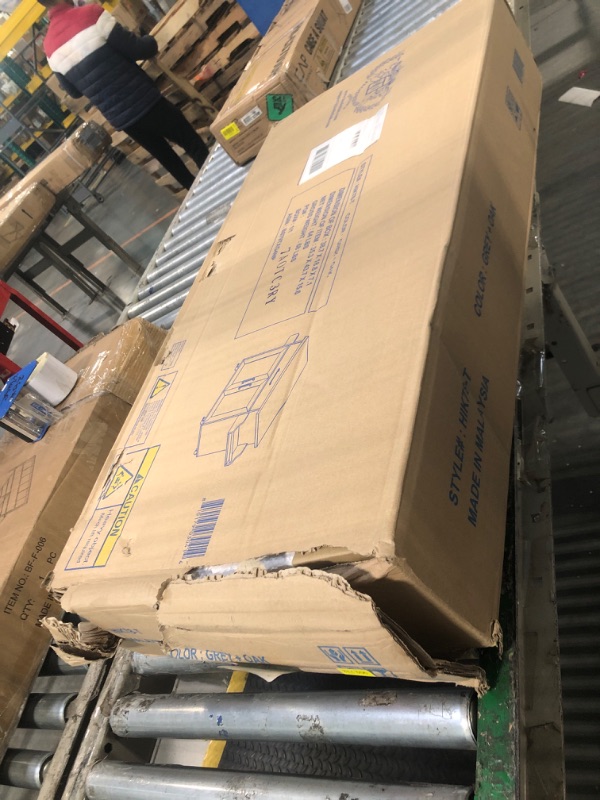 Photo 1 of **UNTESTED**Hodedah Rolling Wood Kitchen Island Cart with Spice Rack, Towel Rack, Utensil Drawer plus Cabinet, White with Beech Top