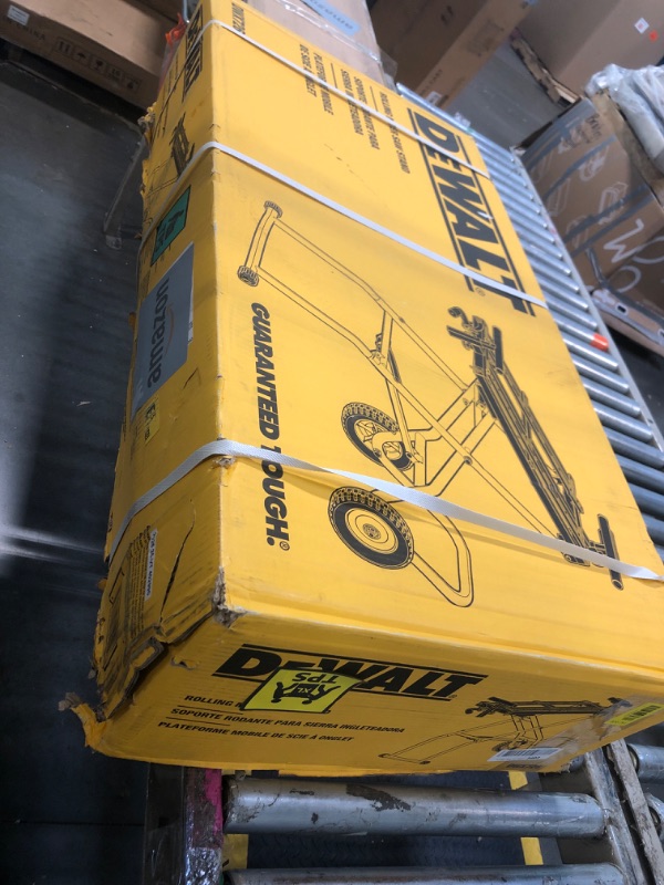 Photo 1 of **PRODUCT NOT REVIEWED**
**UNTESTED**     
DEWALT Miter Saw Stand With Wheels, 32-1/2 in. x 60 in Foldable Rollling Stand, Adjustable Height, Durable Steel, 8 ft. Material Support, Universal Mounting Rails (DWX726)