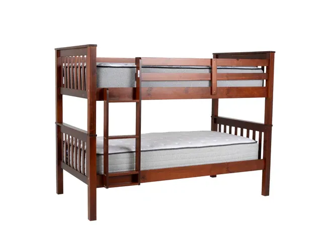 Photo 1 of **PRODUCT NOT REVIEWED**
**UNTESTED**Twin Over Twin Bunk Bed with Ladder – BARNWOOD BROWN