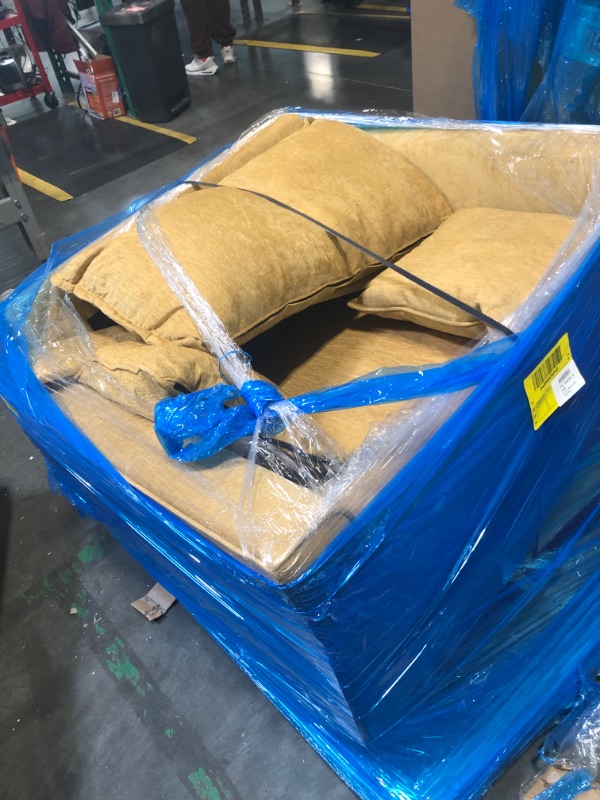 Photo 1 of **PRODUCT NOT REVIEWED**
**UNTESTED**URRED Cloud Couch Accent Chair, Oversized Chenille Armchair with Deep Wide Seat and Upholstered Armrests, Yellow – Modern Lounge Chair for Bedroom or Living Room