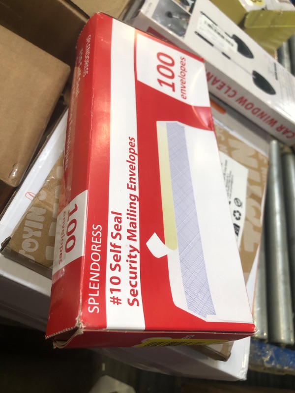 Photo 1 of #10 Envelopes Letter Size Self Seal | 100 Business Mailing Security Peel and Sealing Envelope | 100% Tinted | no 10 White Windowless Legal Regular Plain Envelops Pack | 4-1/8 x 9-1/2 Inches | 24 LB