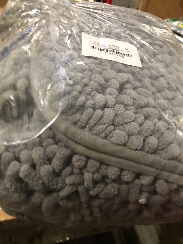 Photo 1 of **01 PC**ACCUMTEK Striped Grey Bathroom Rug Set 3 Pieces Gray Ultra Soft, Non Slip Chenille Toilet Mat, Absorbent Plush Shaggy Bath Mats for Bathroom, Bedroom, Kitchen, Charcoal