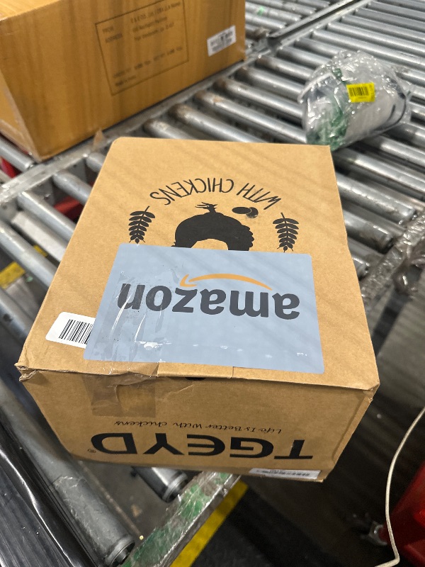 Photo 1 of ?Tgeyd Chicken Feeder and Chicken Waterer Set - Hanging Automatic Chicken Feeder No Waste - Chicken Coop Accessories - Poultry Waterer with 2 Gallon/10 Pounds